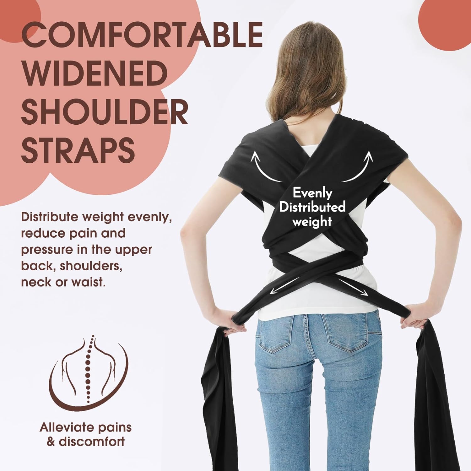 Buy now Acrabros Baby Wrap Carrier,Hands Free Baby Carrier Sling,Lightweight,Breathable,Softness,Perfect for Newborn Infants and Babies Shower Gift,Black at indiglob india