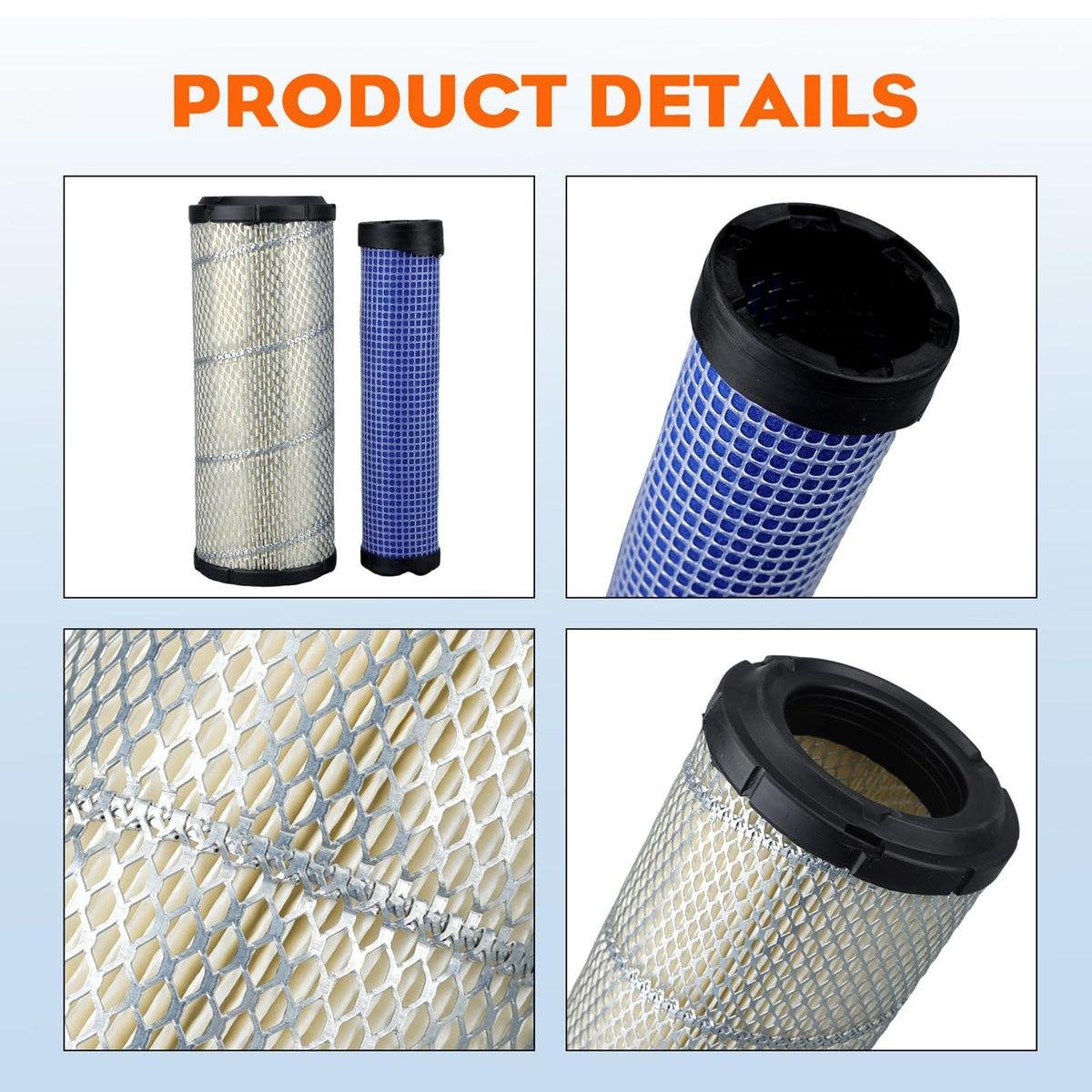 Hipa Inner Outer Air Filter for Kawasaki 11013-7044 FX850V FX730V FX801V