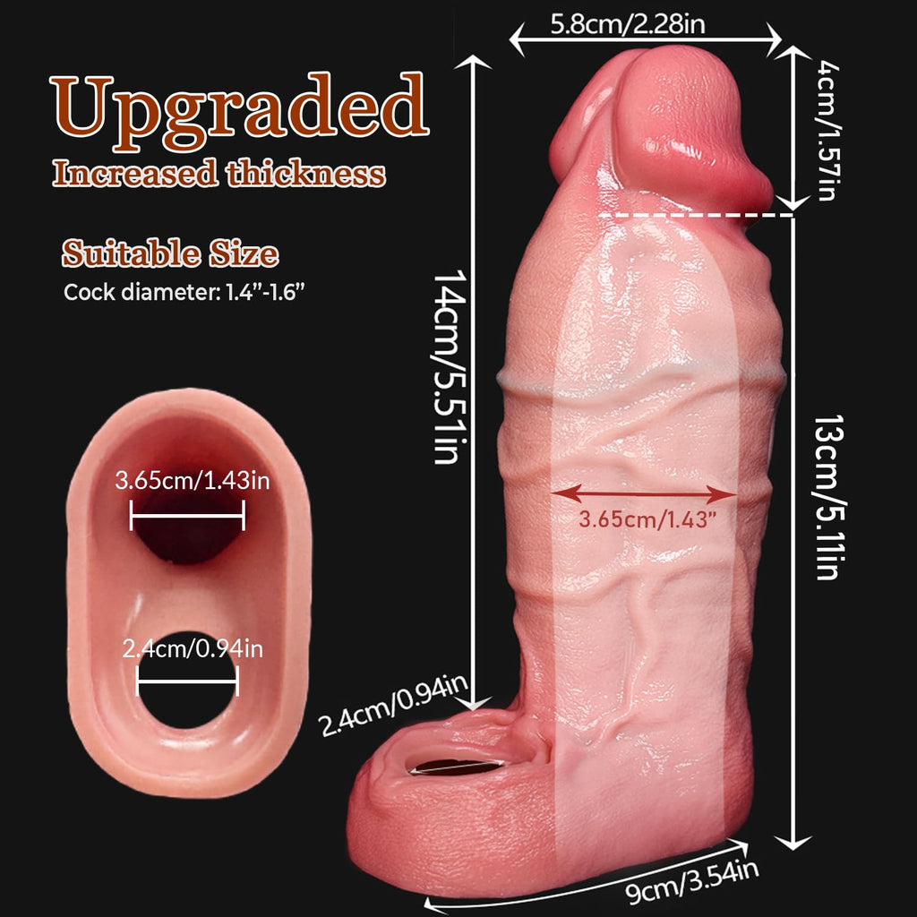 2.28'' Diameter Large Realistic Penis Sleeve,Reusable Penis Sleeve