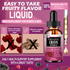 Vita letuo Iron Supplement for Women with Vitamin C,6-in-1 Liquid Supplement w/Vitamin B12,Vitamin B6,High Absorption Liquid Iron Drops for Red Blood Cells & Immune Support,Non-GMO, Gluten Free