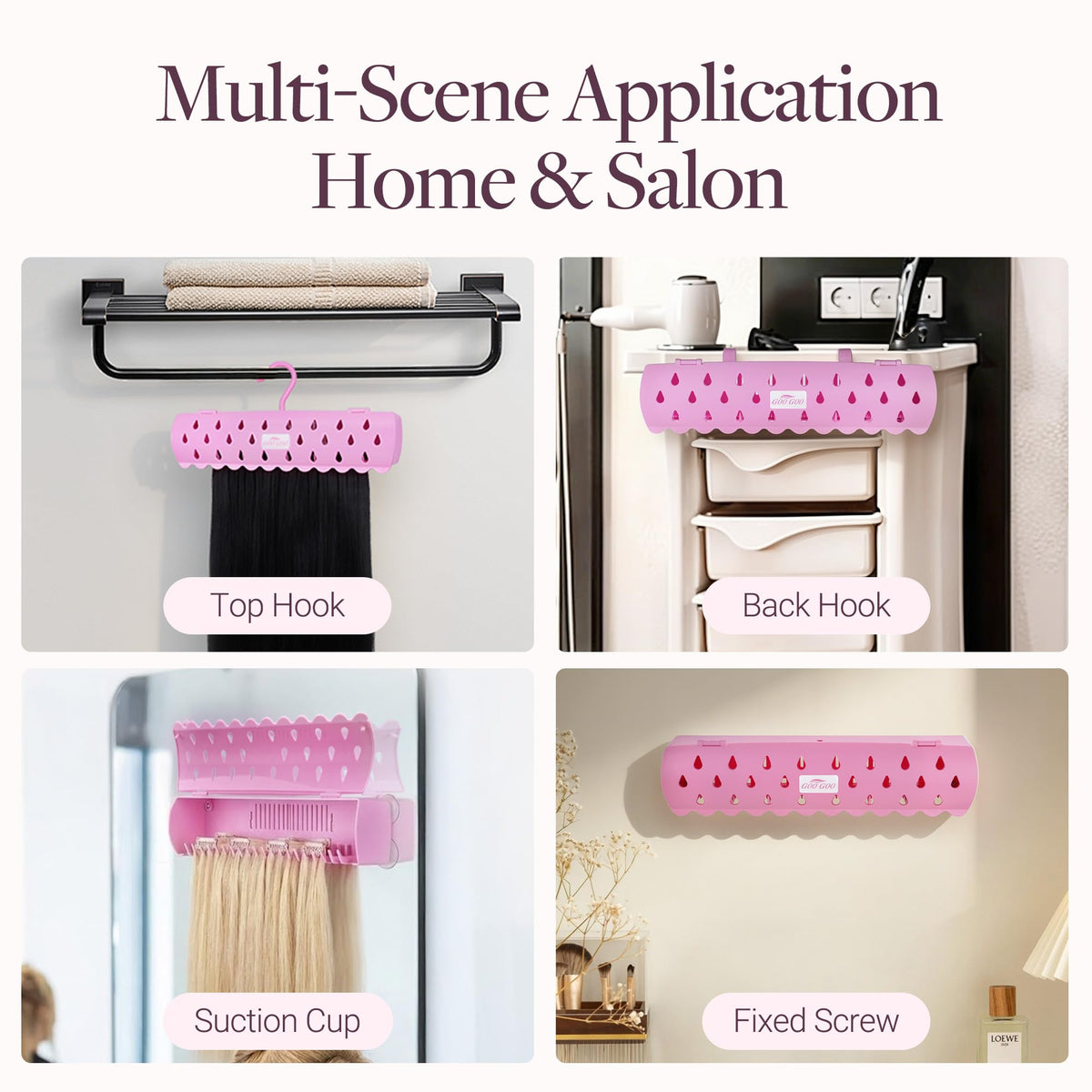 GOO GOO Hair Extension Holder Stand for Styling, 5 Installation Modes