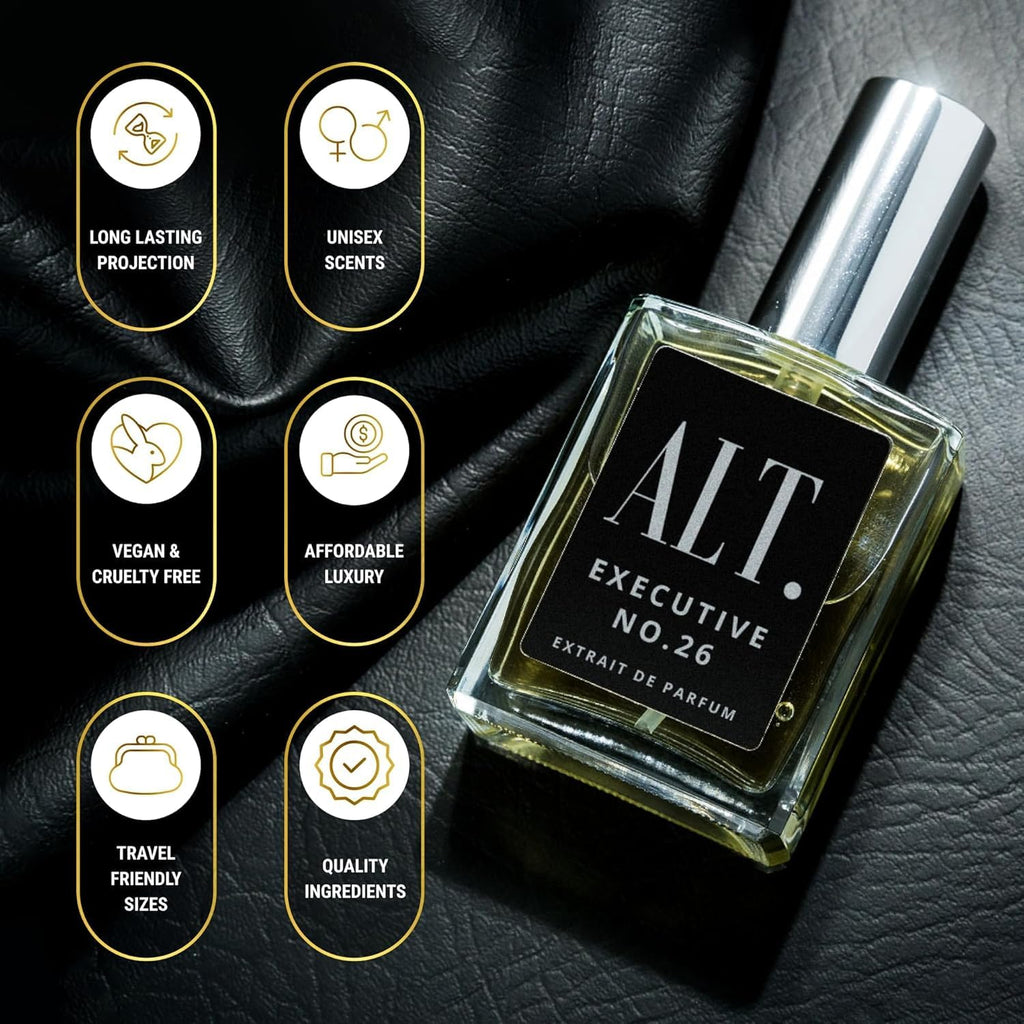ALT. FRAGRANCES Executive No. 26 - Inspired by Avntus, Perfume for Men, Extrait de Parfum, Long Lasting Woody Fruity Perfume for Men with Bergamot, Pineapple & Oakmoss, 60ml