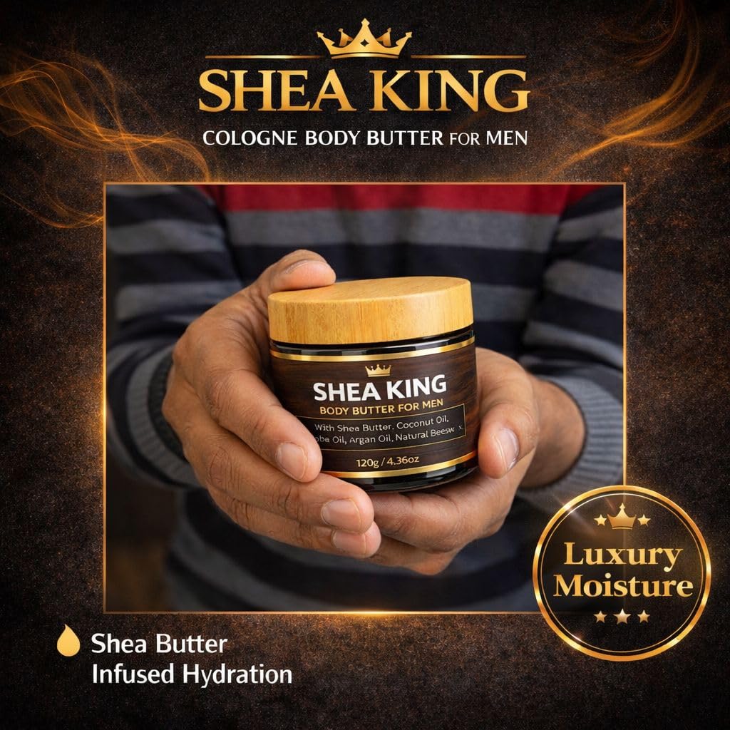 Body Butter for Men, Cologne Scented with Shea & Cocoa butter, for dry skin