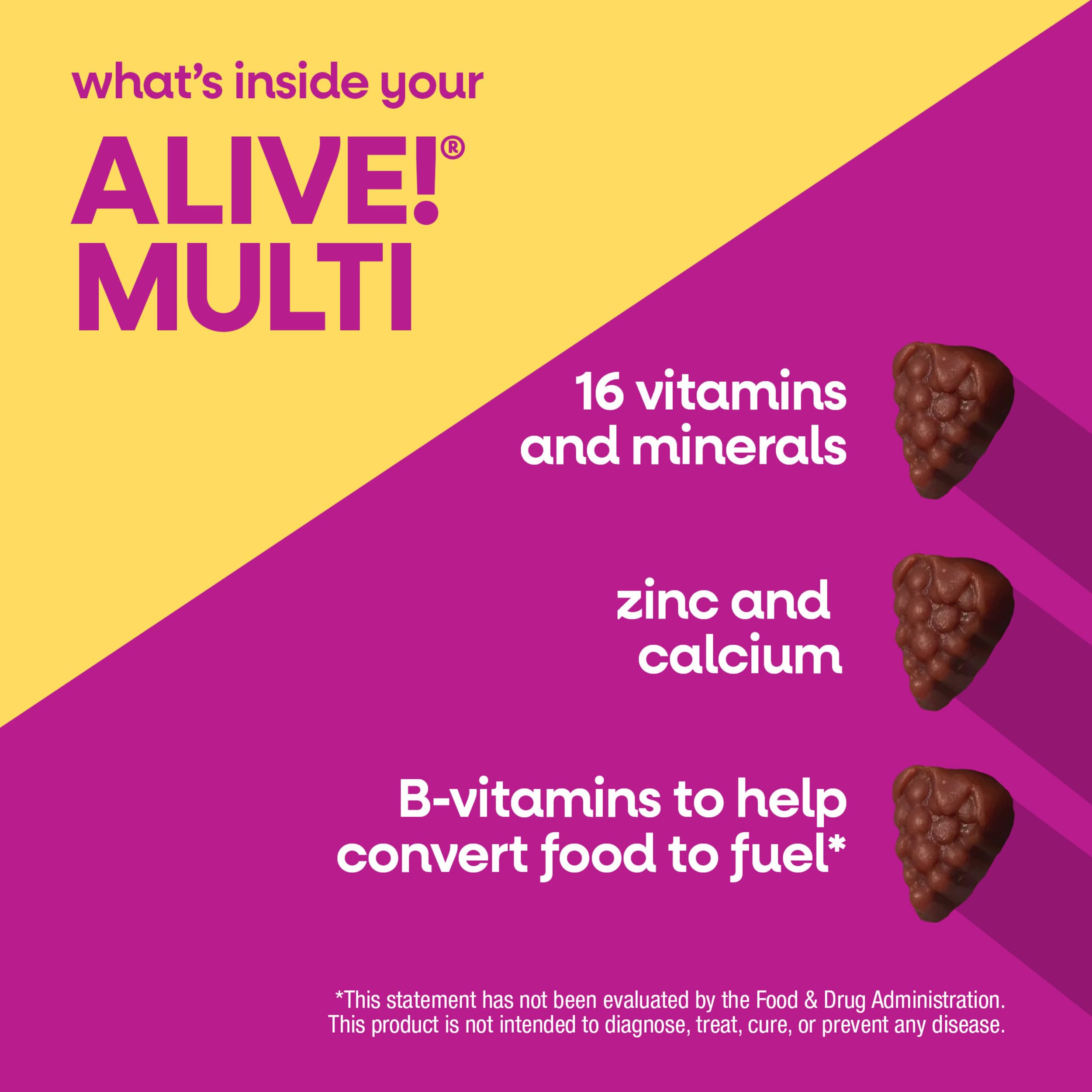 Nature's Way Alive! Women’s Multivitamin Gummy, Vitamins A, C, D3, E, 130ct | Berry Flavored, Daily Chewable Multivitamins for Women, B-Vitamins, Supports Immune, Heart, & Muscle Function*