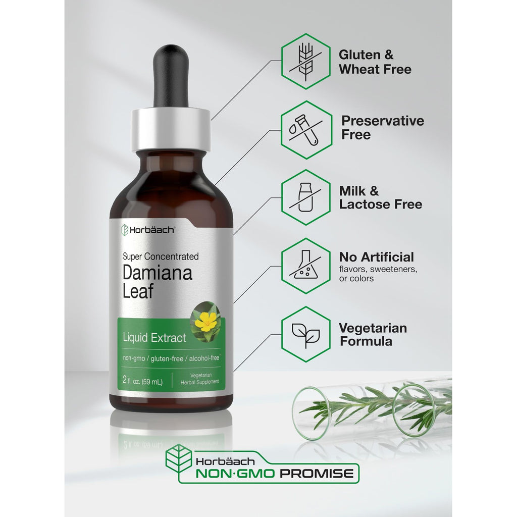 Horbäach Damiana Leaf Herb Tincture | 2 fl oz | Super Concentrated