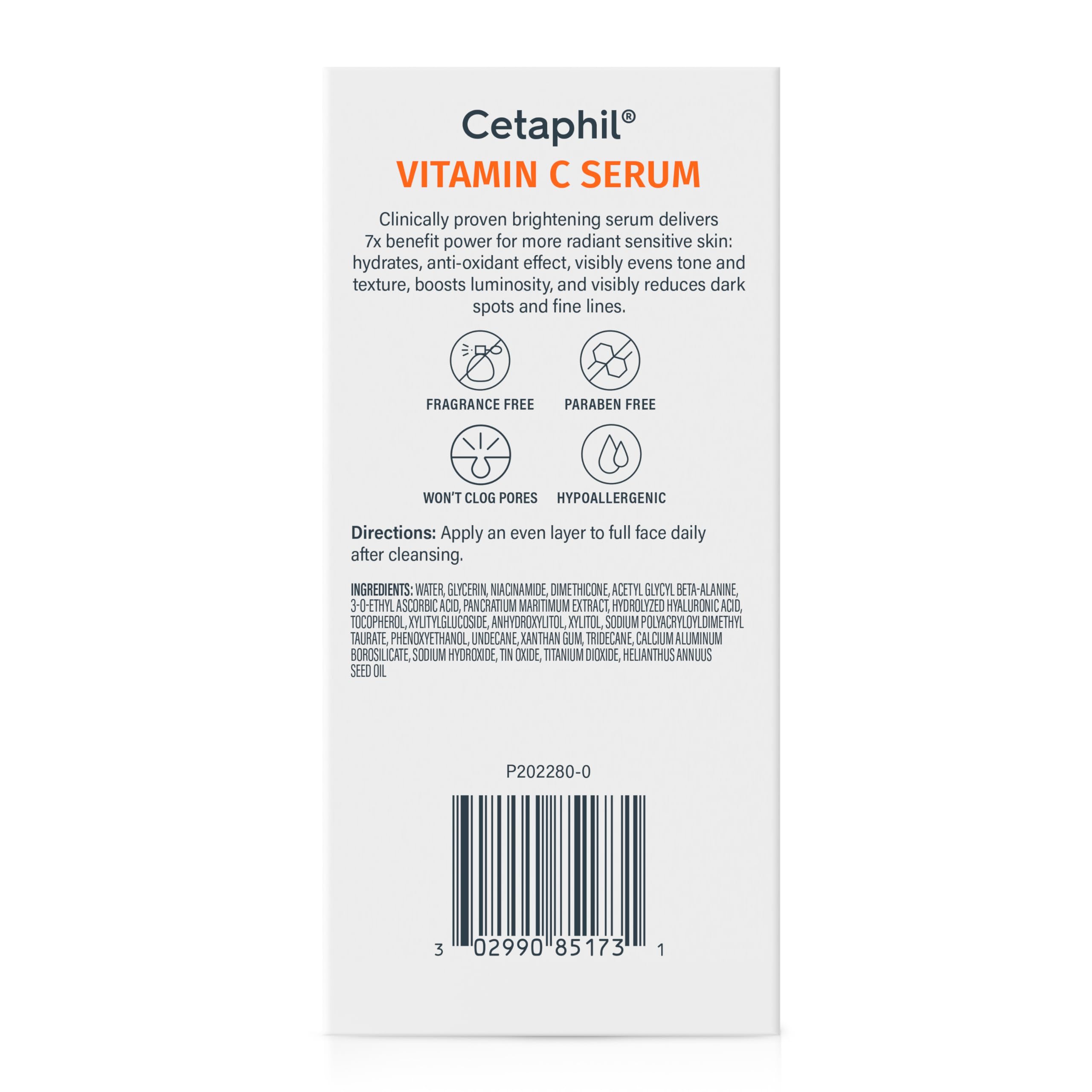 Buy now Cetaphil Vitamin C Serum, Visibly Reduces Look of Dark Spots and Hyperpigmentation, Formulated with Niacinamide, Designed for Sensitive Skin, Fragrance Free, Dermatologist Tested, 1oz at indiglob india