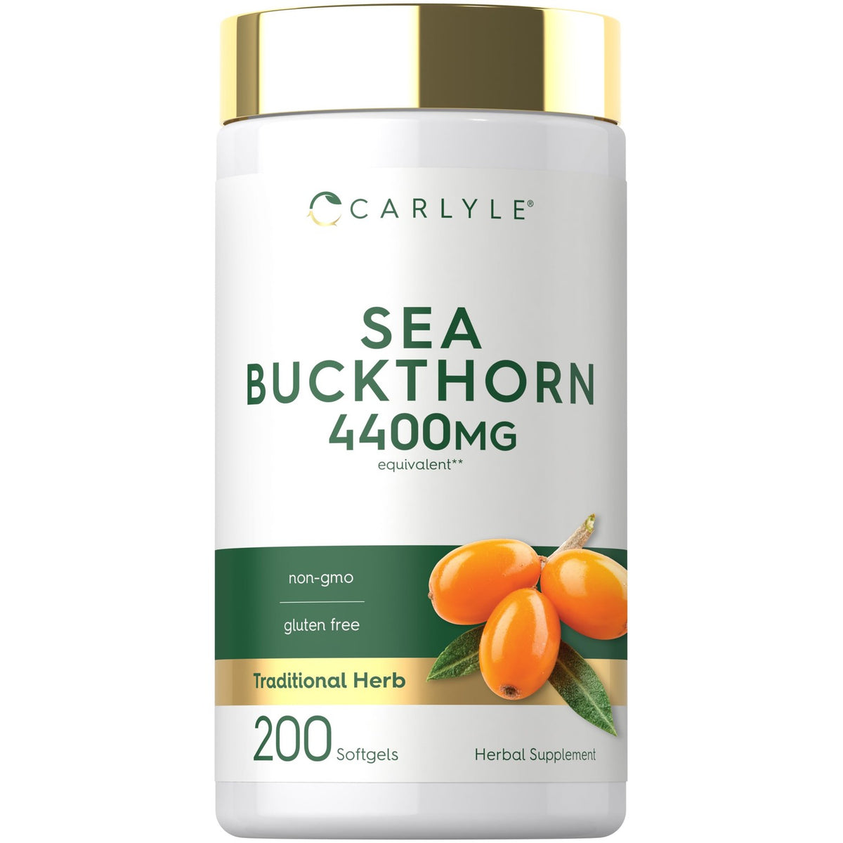 Carlyle Sea Buckthorn Oil Capsules | 200 Softgels | Non-GMO, Gluten Free