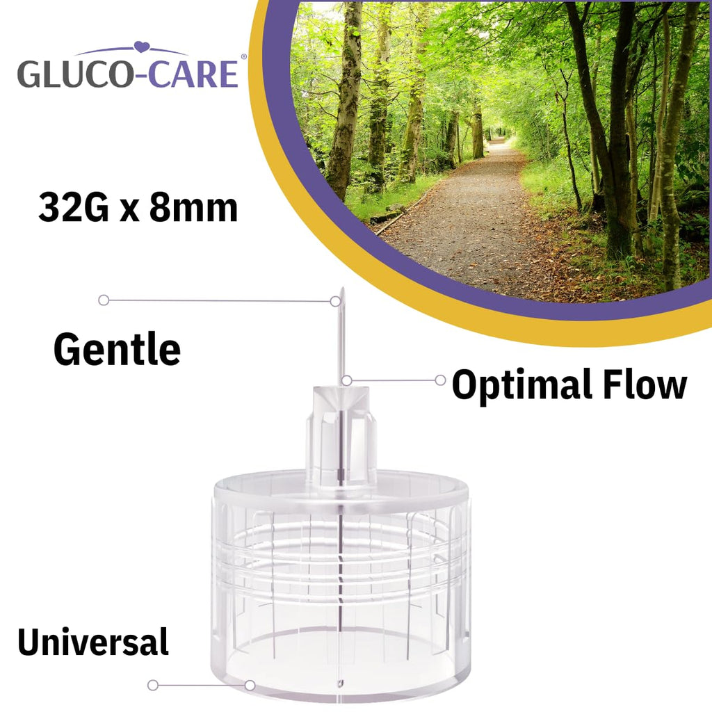 GLUCO-CARE Pen Tips, 32G x 8mm, Ultra-Fine, Twist-On Design, 100 Count