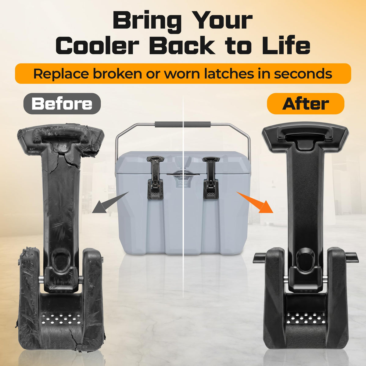 Jmoe USA Replacement Cooler Latches Compatible with Lifetime Coolers, Improved Rubber and Polymer Material | Lid Latch Set for Hard-Sided Cooler (2-Pack)