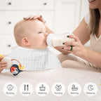 Synrroe Burp Cloths Large, Muslin Burp Cloths for Baby, Extra Absorbent and Soft, 6 Layers 20 by 10 Inches 100% Cotton (White Large 4 Pack)
