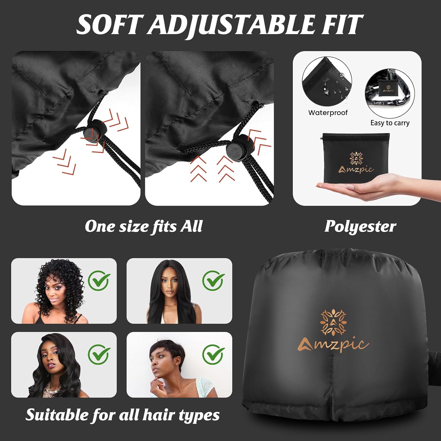 Buy now Bonnet Hood Hair Dryer Attachment - Soft, Adjustable Extra Large Bonnet Hair Dryer for Speeds Up Drying Time at Home, Easy to Use for Styling, Curling and Deep Conditioning (Black) at indiglob india