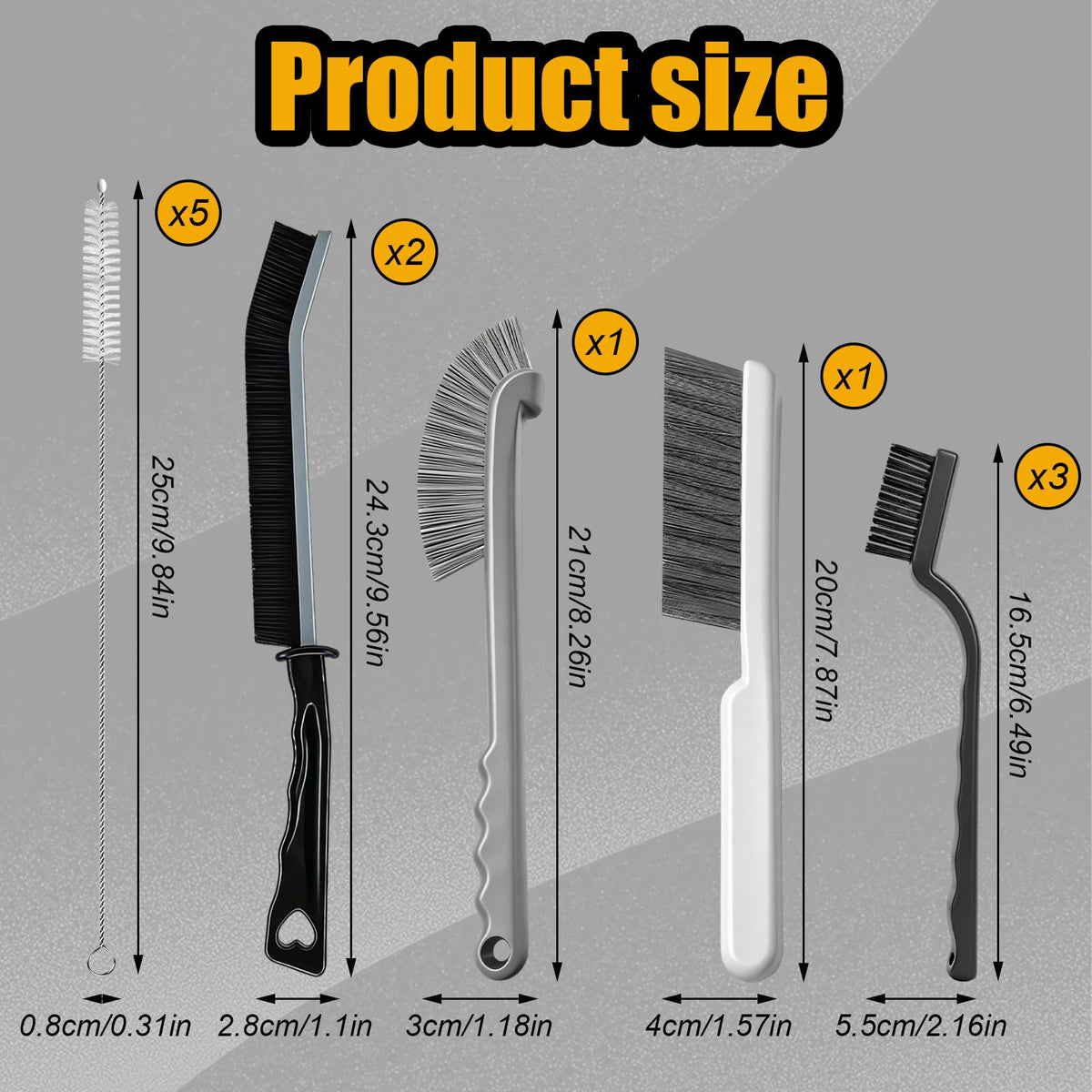 12 Pcs Crevice Cleaning Brush, Straw Brush for Bathroom, Kitchen and Window