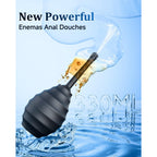 Beisar Enemas Anal Douche for Men Women - 9 Hole Anti Backflow Enema Bulb with Flexible Silicone Nozzle for Colon Cleanse, Feminine Care Shower Enema Douches Kit Cleaner Flusher 11.1 Ounce