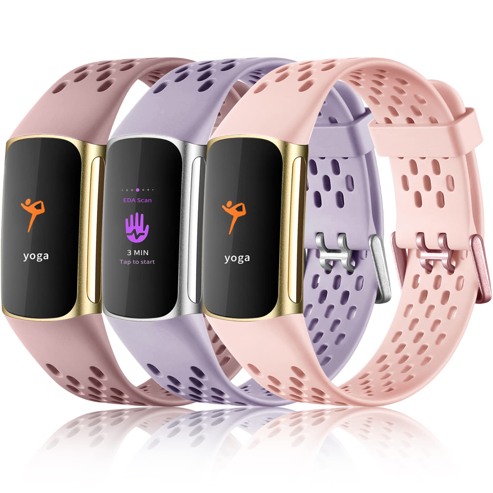 Buy now Maledan Compatible with Fitbit Charge 5/ Fitbit Charge 6 Bands Women Men, Breathable Sport Band Soft Waterproof Replacement Wristbands Strap for Fitbit Charge 5/ Charge 6 Advanced Fitness Tracker at indiglob india