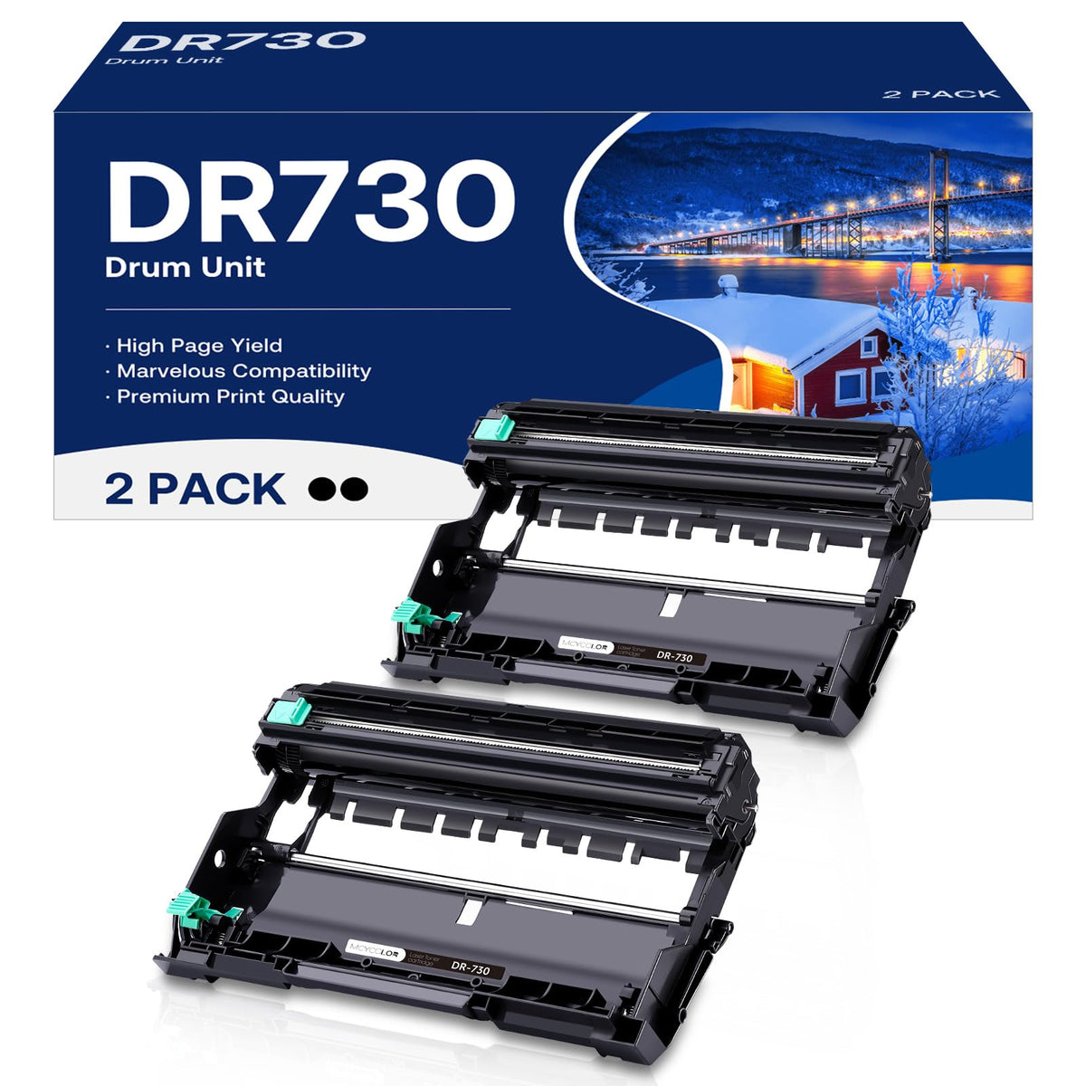 Compatible DR730 Drum Unit Replacement for Brother DR-730 DR 730 to Use with MFC-L2710DW MFC-L2750DW HL-L2395DW HL-L2370DW HL-L2350DW HL-L2390DW DCP-L2550DW Printer (2 Pack, NOT Toner)
