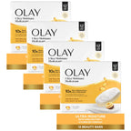 Olay Beauty Bar, Ultra Moisture,10x More Moisturizers, Nourishing Conditioners, Smooth & Gentle on Skin, Vitamin B3 Complex, For All Skin Types, Shea Butter Scent, 3.17 oz, (Pack of 12)