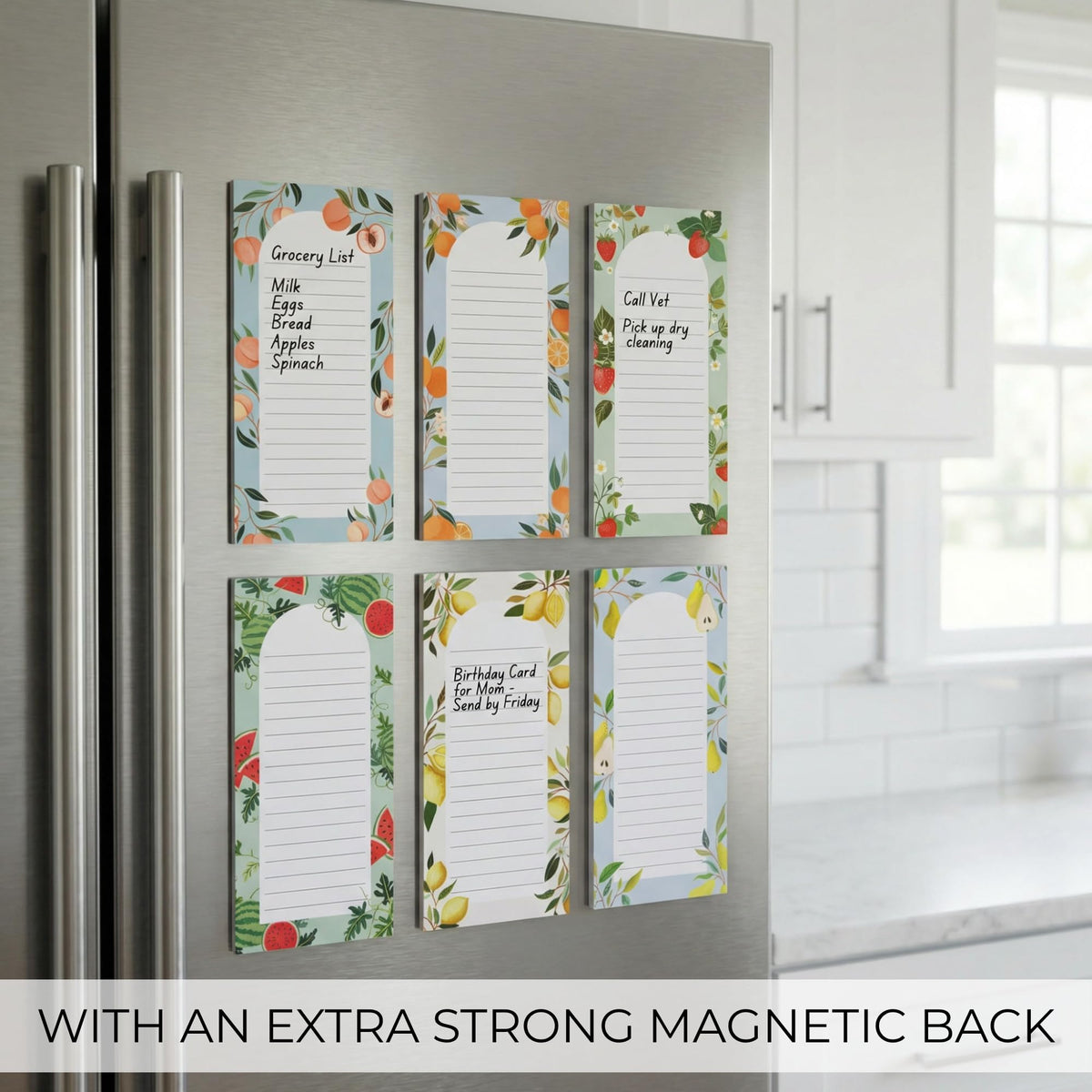 ZICOTO Beautiful Magnetic Notepads for Fridge - Set Of 6 To Do List Pads