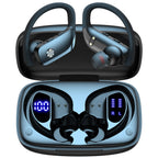 Buy now bmani Ear Buds Wireless Earbuds Bluetooth Headphones with 80H Playtime LED Display Case, Over-Ear Hook with Mic, Stereo Sound, Easy Button Controls, Sports Earphones for Running Workout Gym Black at indiglob india