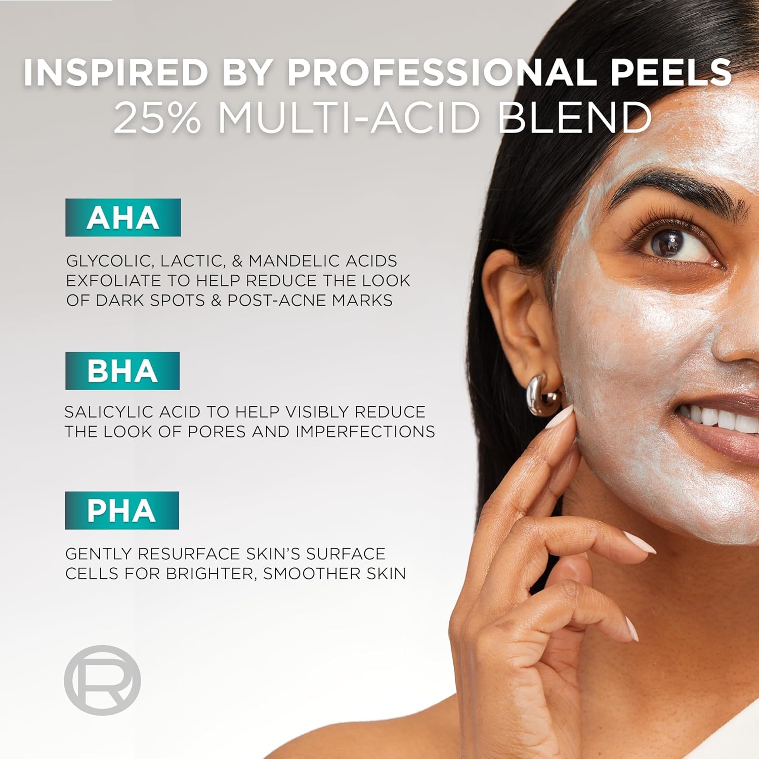 L'Oreal Paris Bright Reveal Dark Spot Exfoliant Peel, 25% AHA BHA PHA Face Exfoliator Solution, Gentle Skincare to Visibly Reduce Dark Spots and Renew Skin Texture, Includes SPF Lotion Sample