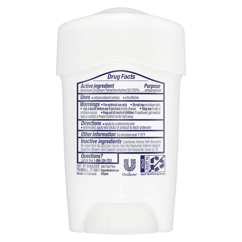 Degree Clinical Antiperspirant Deodorant Soft Solid, Shower Clean, 1.7 oz | For stress sweat, Helps keep you dry & confident, With 96H protection, soft solid