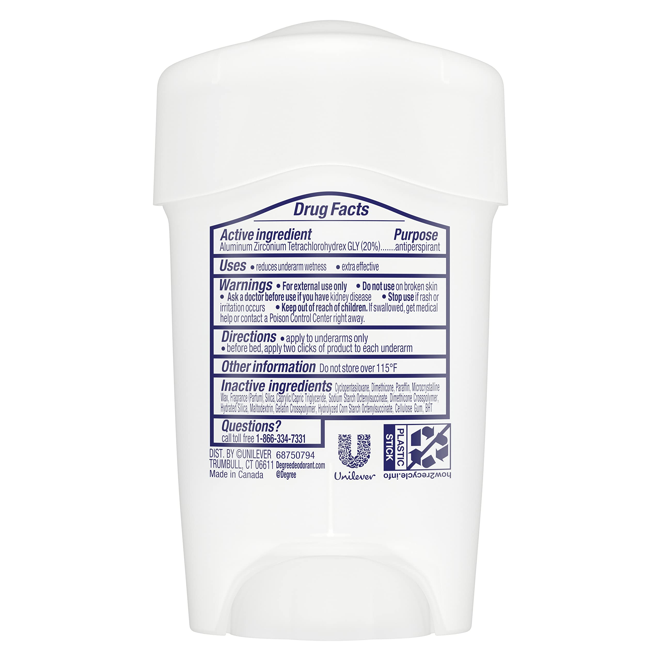 Degree Clinical Antiperspirant Deodorant Soft Solid, Shower Clean, 1.7 oz | For stress sweat, Helps keep you dry & confident, With 96H protection, soft solid