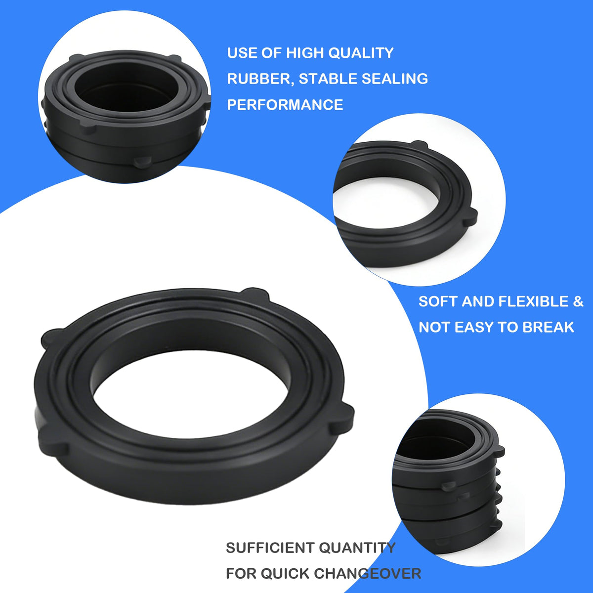 LIULO TOOL 50 Pack Garden Hose Washers, Heavy Duty Black Rubber Leak Proof, Fits All Standard 3/4 Inch Garden Hoses and Faucet Fittings
