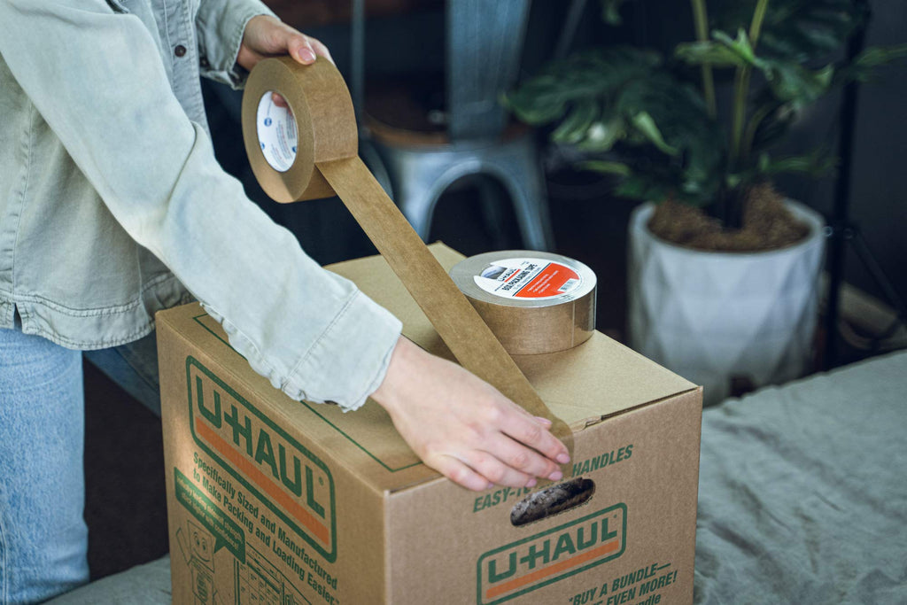 U-Haul Moving Box Paper Tape (Ideal for Moving, Packing, Storage Boxes) - Pack of 3 Rolls (55 Yard Rolls, 165 Yards Total) - Easily Tears by Hand