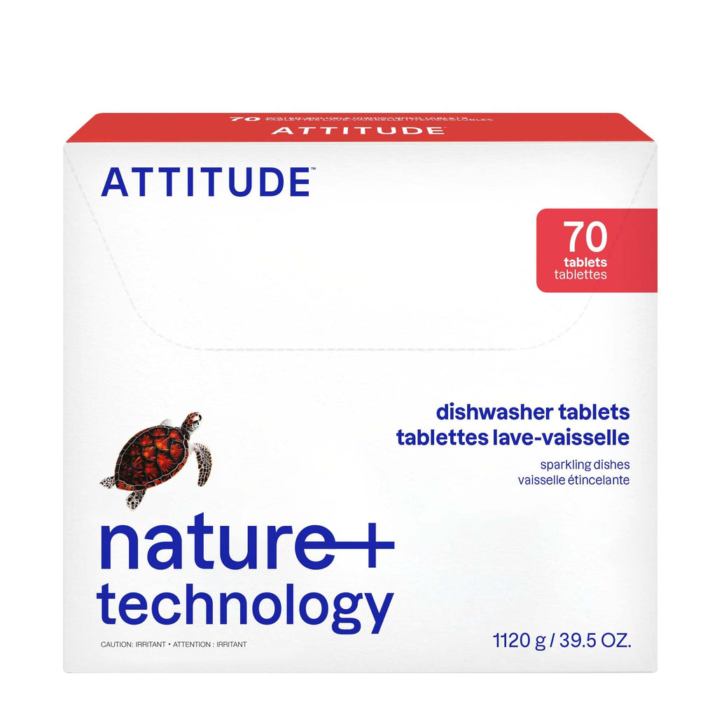 ATTITUDE Dishwasher Pods, Unscented, Plant-Based Tablets, 70 Count