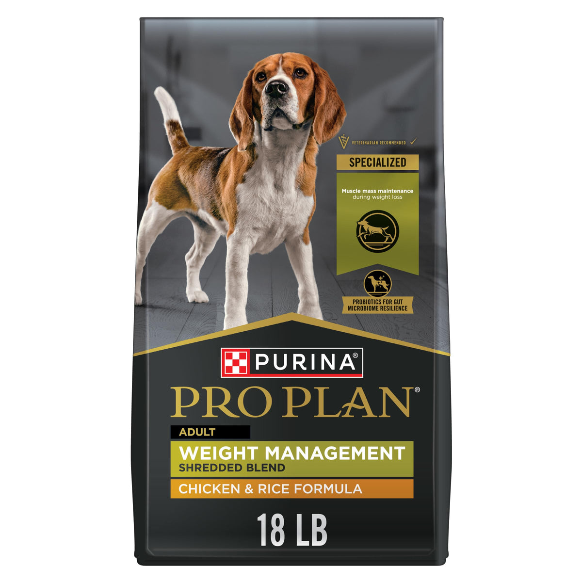 Purina Pro Plan Weight Management Dry Dog Food, Chicken & Rice, 18 lb Bag