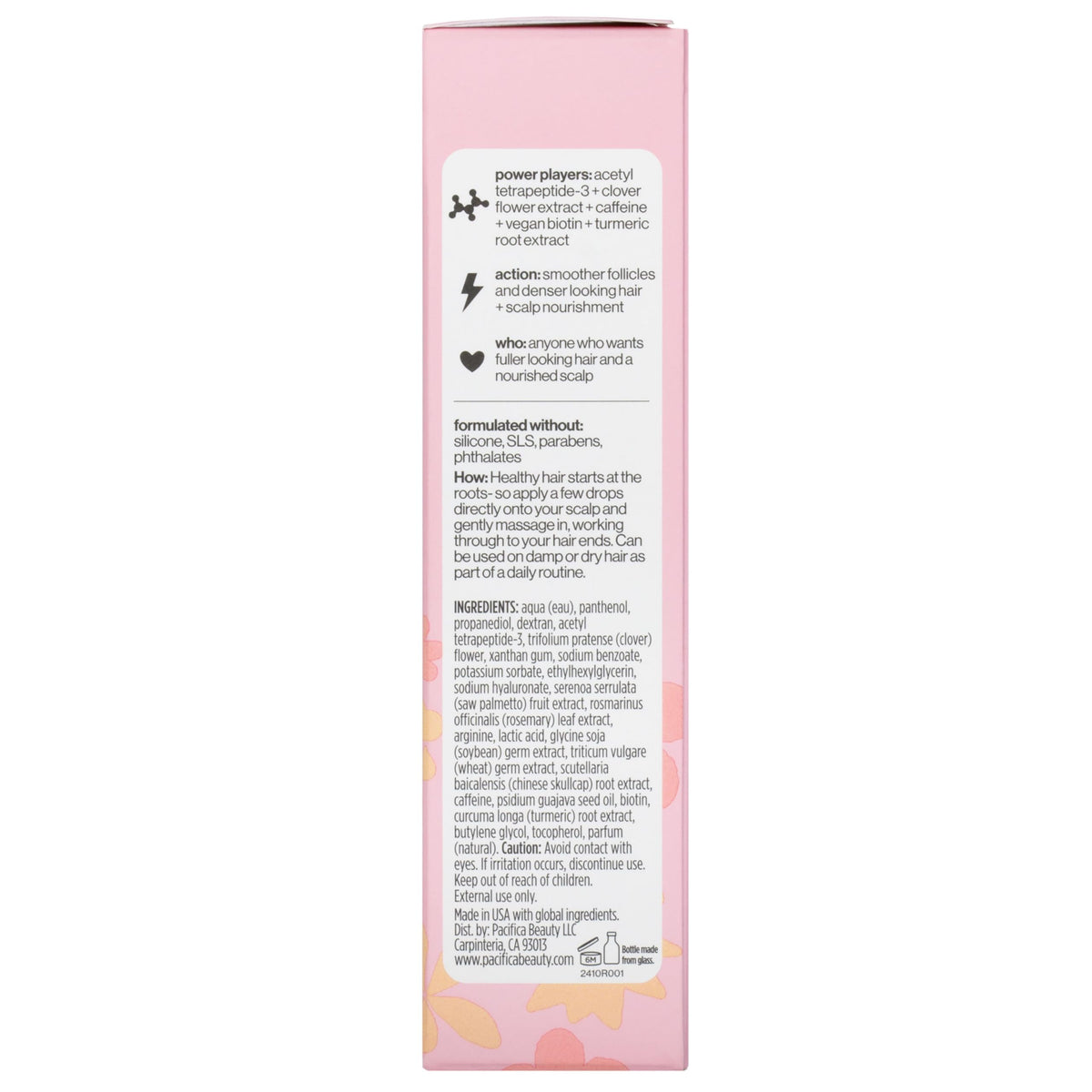 Pacifica Invisible Calming Hair Serum, Frizz Control & Hair Thickening Treatment - Turmeric & Guava Leave-In Scalp Serum with Peptides, Biotin & Caffeine 1 fl oz, Vegan & Cruelty-Free