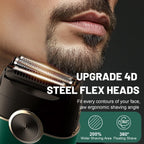 Electric Foil Shavers for Men: 4 Floating Blades & Dual Speed | Mini Electric Razors for Men With Wet or Dry - Cordless Razor with LED Display- Face Shaver with USB-C Charge & Travel Lock
