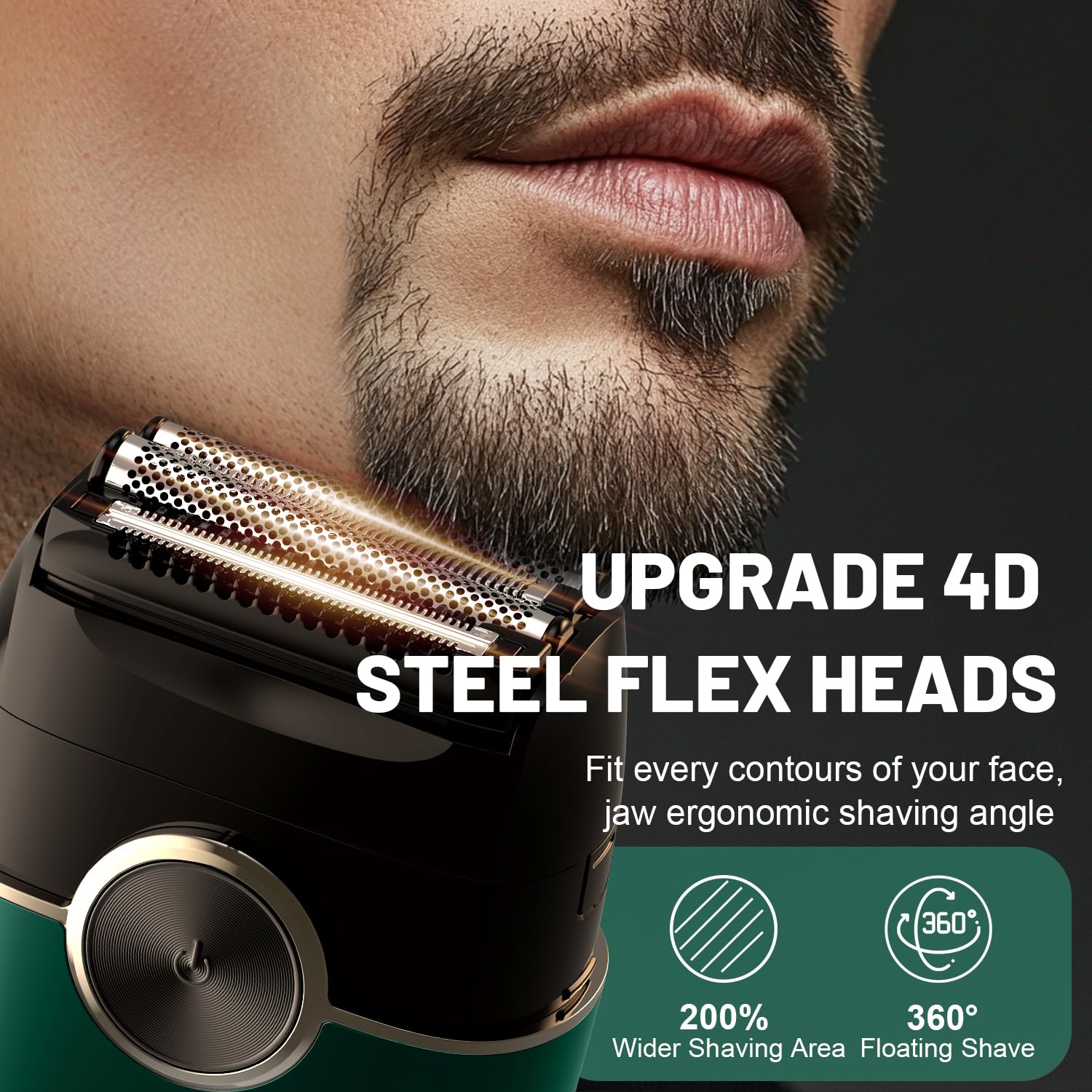 Electric Foil Shavers for Men: 4 Floating Blades & Dual Speed | Mini Electric Razors for Men With Wet or Dry - Cordless Razor with LED Display- Face Shaver with USB-C Charge & Travel Lock