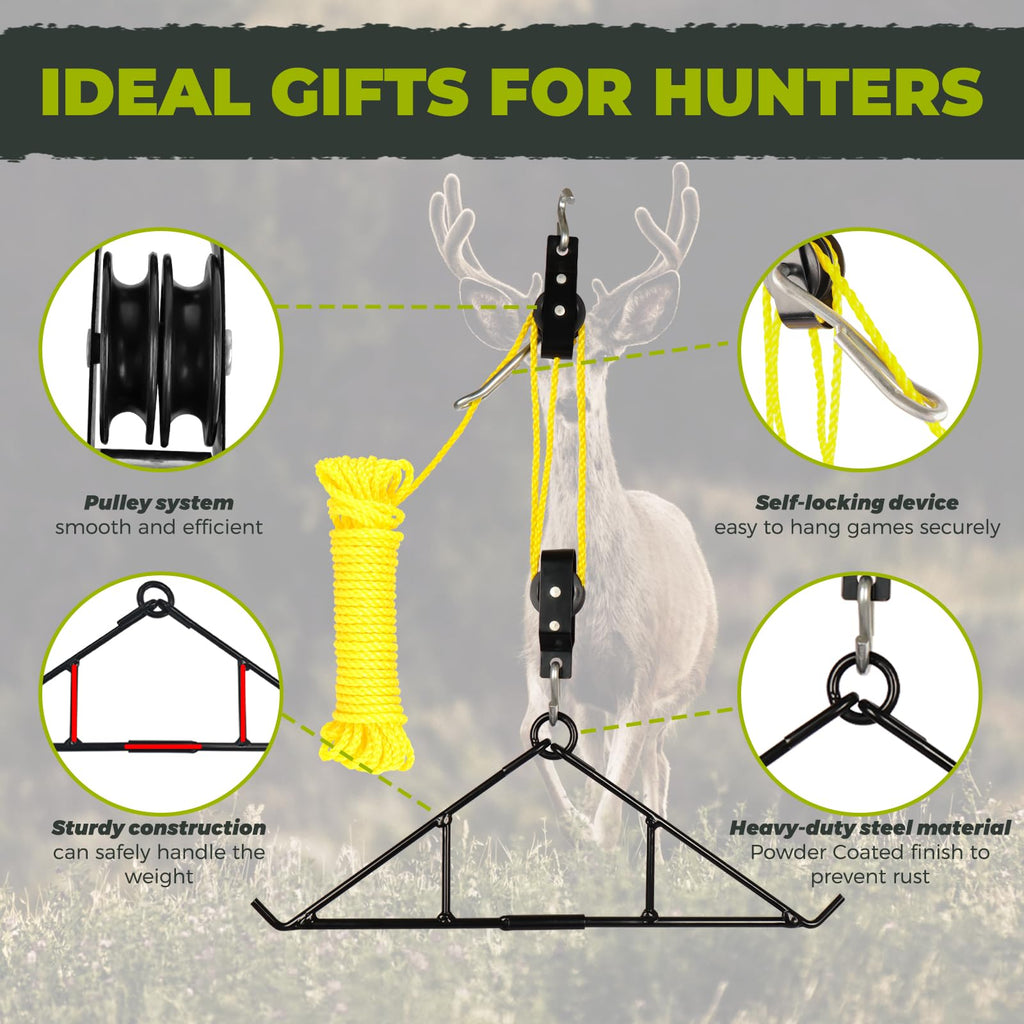 Highwild Game Hoist Gambrel & Deer Hanger Kit, 700 LB Deer Hoist
