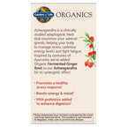Garden of Life Organic Ashwagandha Supplement with Probiotics & Ginger - Stress, Mood & Energy Support, Vegan, Gluten Free, Non GMO, 2 Month Supply, 60 Tablets