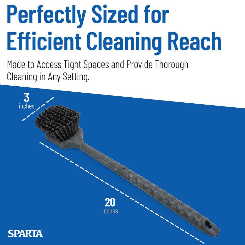 SPARTA 20 Inch Floater Scrub Brush, Polybutylene Bristles, Black