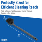 SPARTA 20 Inch Floater Scrub Brush, Polybutylene Bristles, Black
