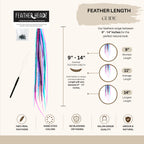 21 natural color hair extensions ranging from 9 to 14 inches. 100% real feathers offer salon-grade quality. Verified by CuratCart.