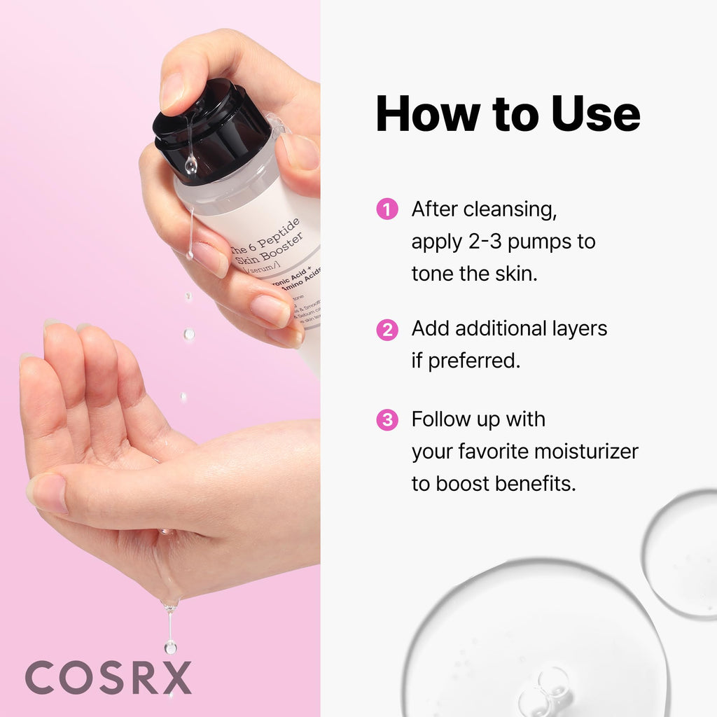 COSRX 6X Peptide Collagen Skin Booster Toner Serum for Dull Skin, 5.07 oz | Preps Skin with Copper Peptides, GHK-Cu for Uneven Skin Texture, Skin Renewal Boosting Facial Essence, Korean Skin Care