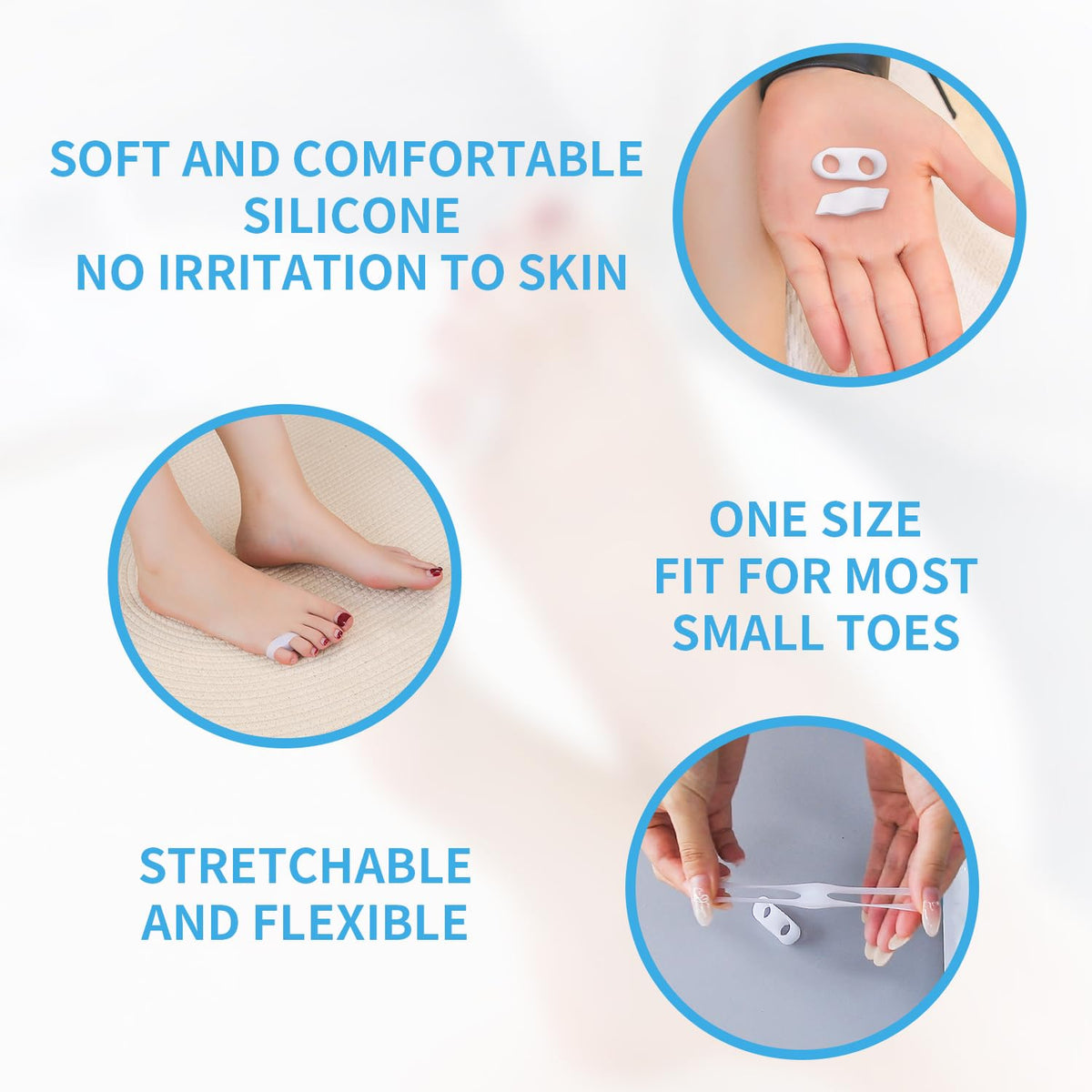 Two Hole Gel Small Toe Separator, 12 Pack Little Toe Spacer for Overlapping Toe, Calluses, Blister, Relieve Foot Pain, Pinky Toe Corrector for Little Toe Bunion Pain