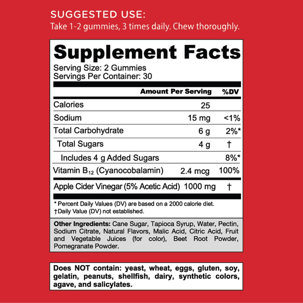 Goli Apple Cider Vinegar Gummies - Worlds First ACV Gummy with Vitamin B12, Beetroot & Pomegranate - Vegan, Non-GMO, Gluten-Free, 120 Count (2 Pack)