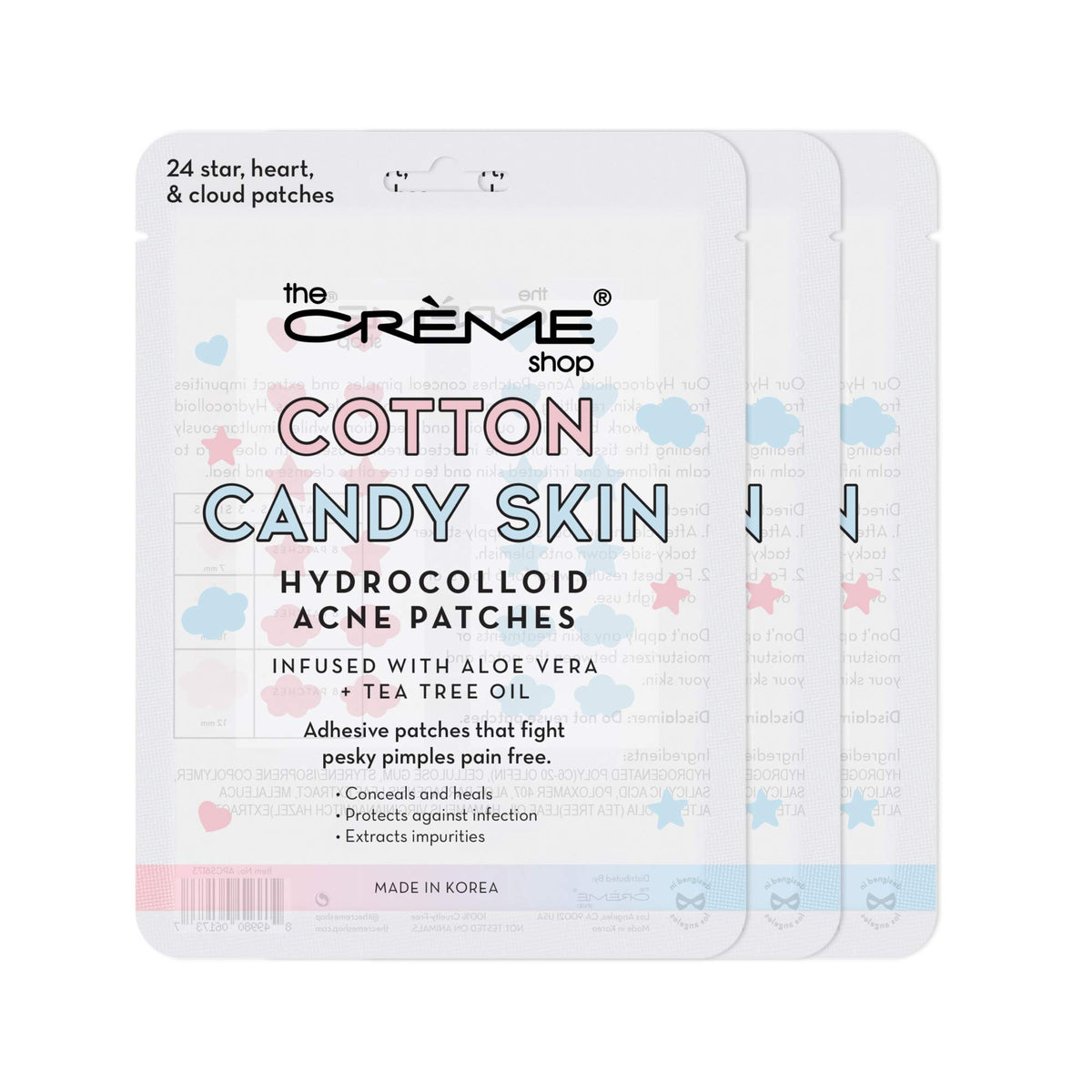 The Crème Shop Cotton Candy Hydrocolloid Acne Patches (3 Sizes/72 Count)