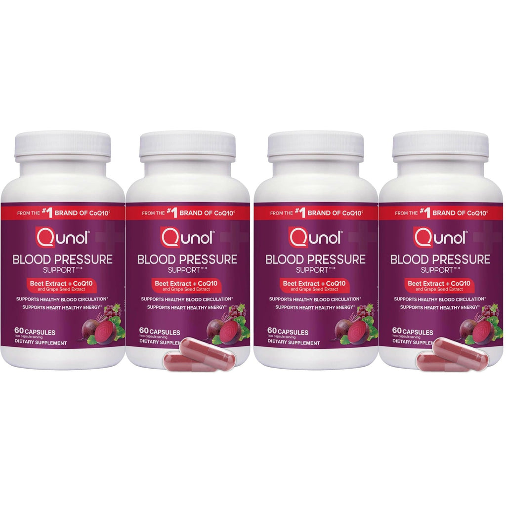 Qunol 3-in-1 Beet Roots Capsules with CoQ10, Blood Pressure Support, 60ct | Supports Healthy Blood Circulation & Heart Healthy Energy, From the #1 Brand of CoQ10, Vegetarian, No Synthetic Dyes