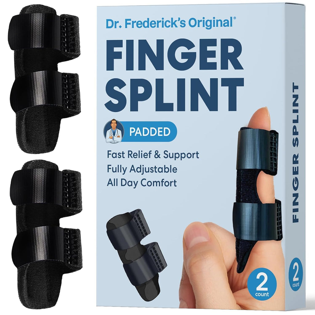 Buy now Dr. Frederick's Original Trigger Finger Splint - 2 ct - Mallet Splint & Brace for Arthritis, Injury, & Sprain - Fits Index, Middle, & Ring Fingers - Adjustable for All-Day Comfort - Doctor-Developed at indiglob india