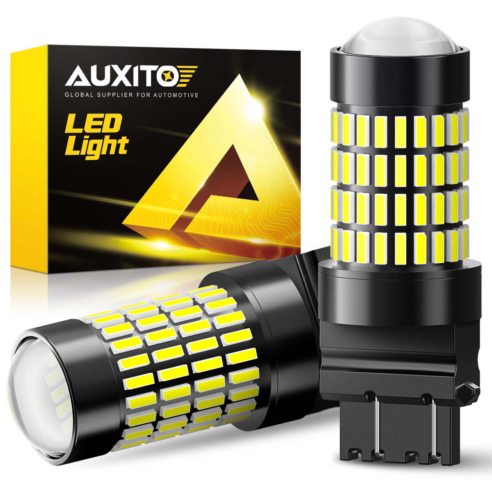 Buy now AUXITO 194 LED Light Bulb 6000K White 168 2825 W5W T10 Wedge 24-SMD 3014 Chipsets LED Replacement Light Kit Error Free for Car Interior Dome Map Door License Marker Lights, Pack of 10 White 3157 3156 at indiglob india