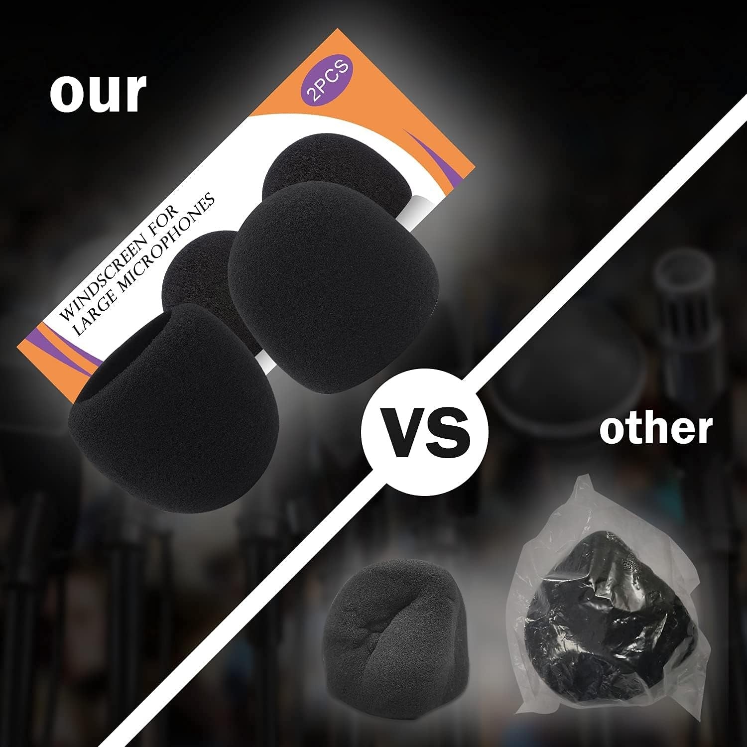 Buy now Foam Microphone Windscreen for Blue Yeti - Professional Pop Filter for 2.5 Inch Diameter Microphones Sponge Mic Cover 2Pcs at indiglob india