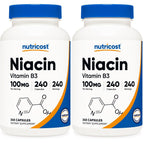 Nutricost Niacin (Vitamin B3) 100mg, 240 Capsules, with Flushing | GMO-Free, Gluten Free
