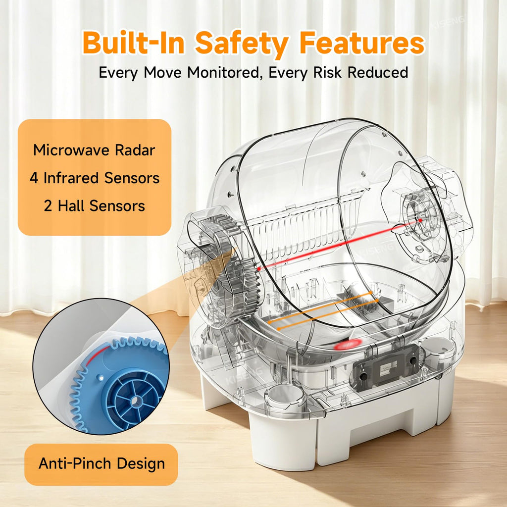 Automatic Cat Litter Box, Self Cleaning, Open-Top, Safety Sensors, Toilet