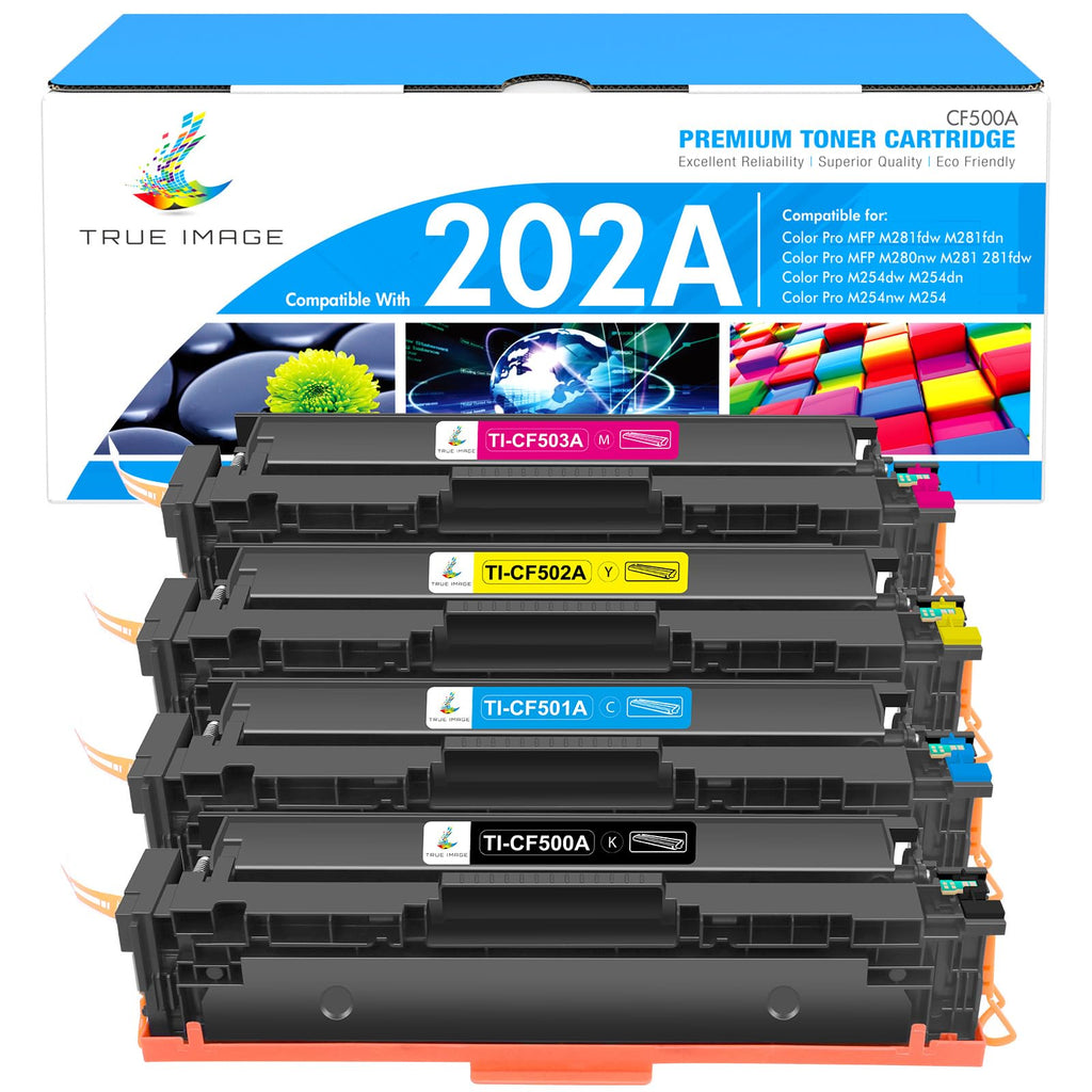 202A M281fdw Toner Cartridges for HP 202 202X CF500A CF500X 4 Pack