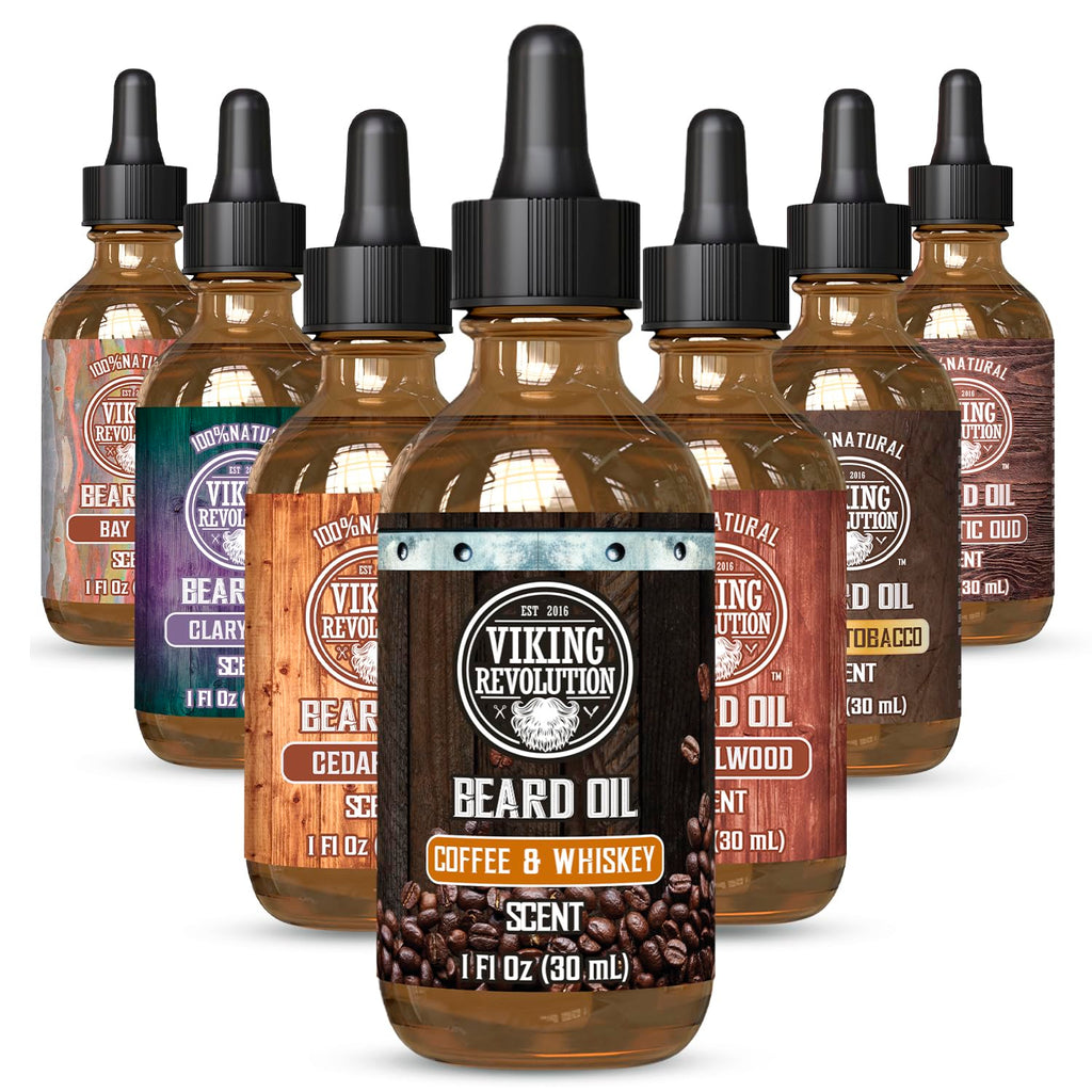 Buy now Viking Revolution Beard Oil with Clary Sage for Men - Natural Blend with Argan and Jojoba Oils for Softening, Strengthening, and Moisturizing at indiglob india