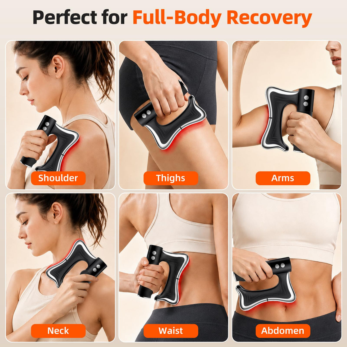 3-in-1 Heated Muscle Scraper Tool, Electric Muscle Massager with Vibration,